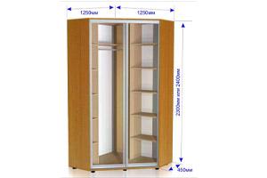 Угловой шкаф-купе 1250*1250